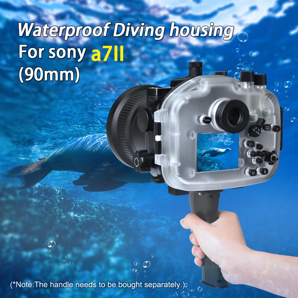 Sea Frogs 40M/130FT Underwater Camera Housing For Sony A7 II With Long Port (90mm)