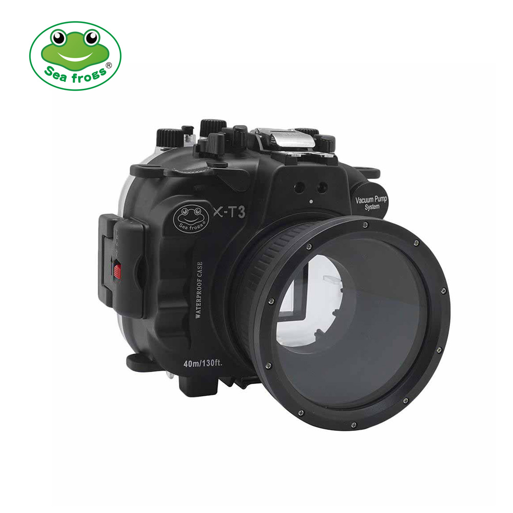 seafrogs 40M/130FT Underwater camera housing for Fujifilm X-T3(Black)
