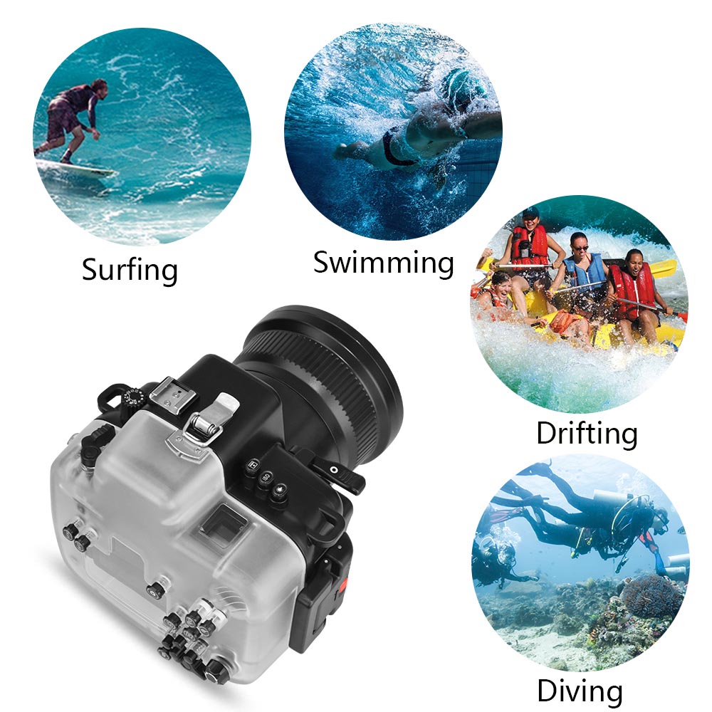 Sea Frogs 40M/130FT Underwater waterproof camera housing case for Canon 760D(18-135mm)
