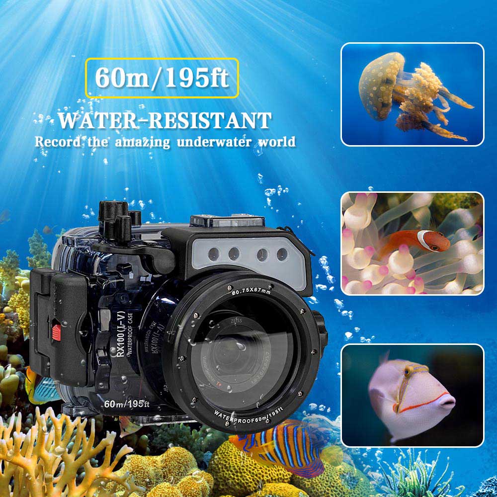 Sony DSC-RX100(I-V) Series 60m/195ft Sea Frogs Underwater Camera Housing