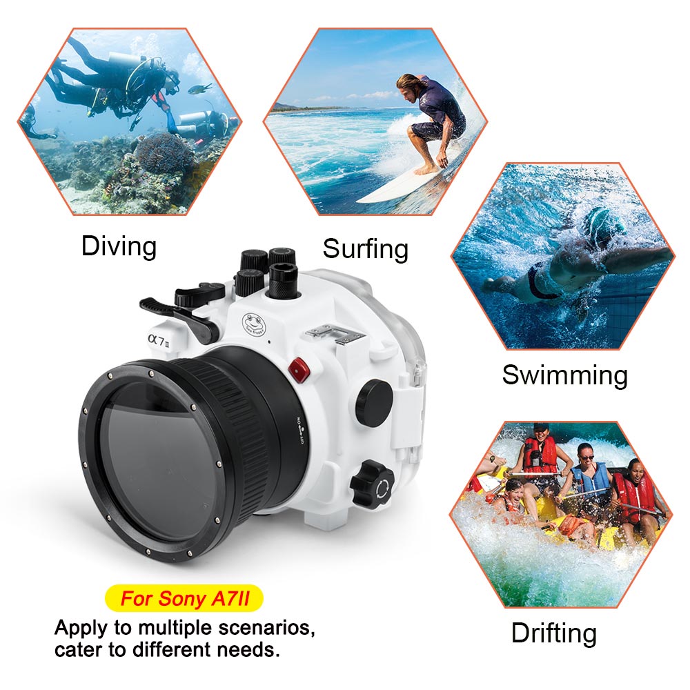 [未审核]Sony A7 II NG Series 40M/130FT Underwater camera housing (Standard port)  White