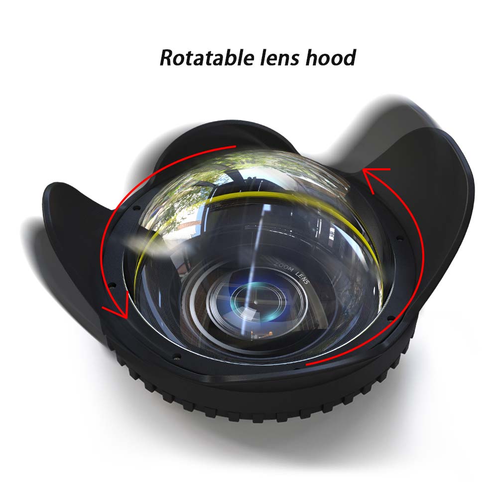 67mm-01 40M/130FT fish eyes lens port for waterproof camera case (67mm thread)