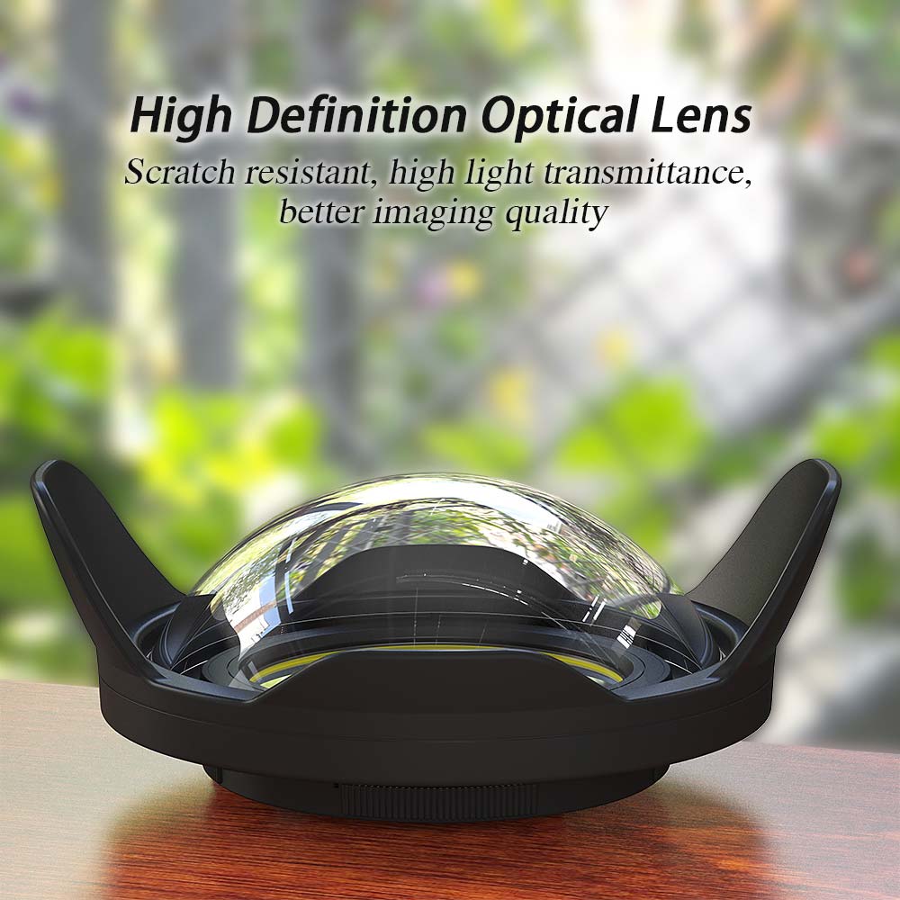 67mm-02 40M/130FT fish eyes lens port for diving camera case (67mm thread)