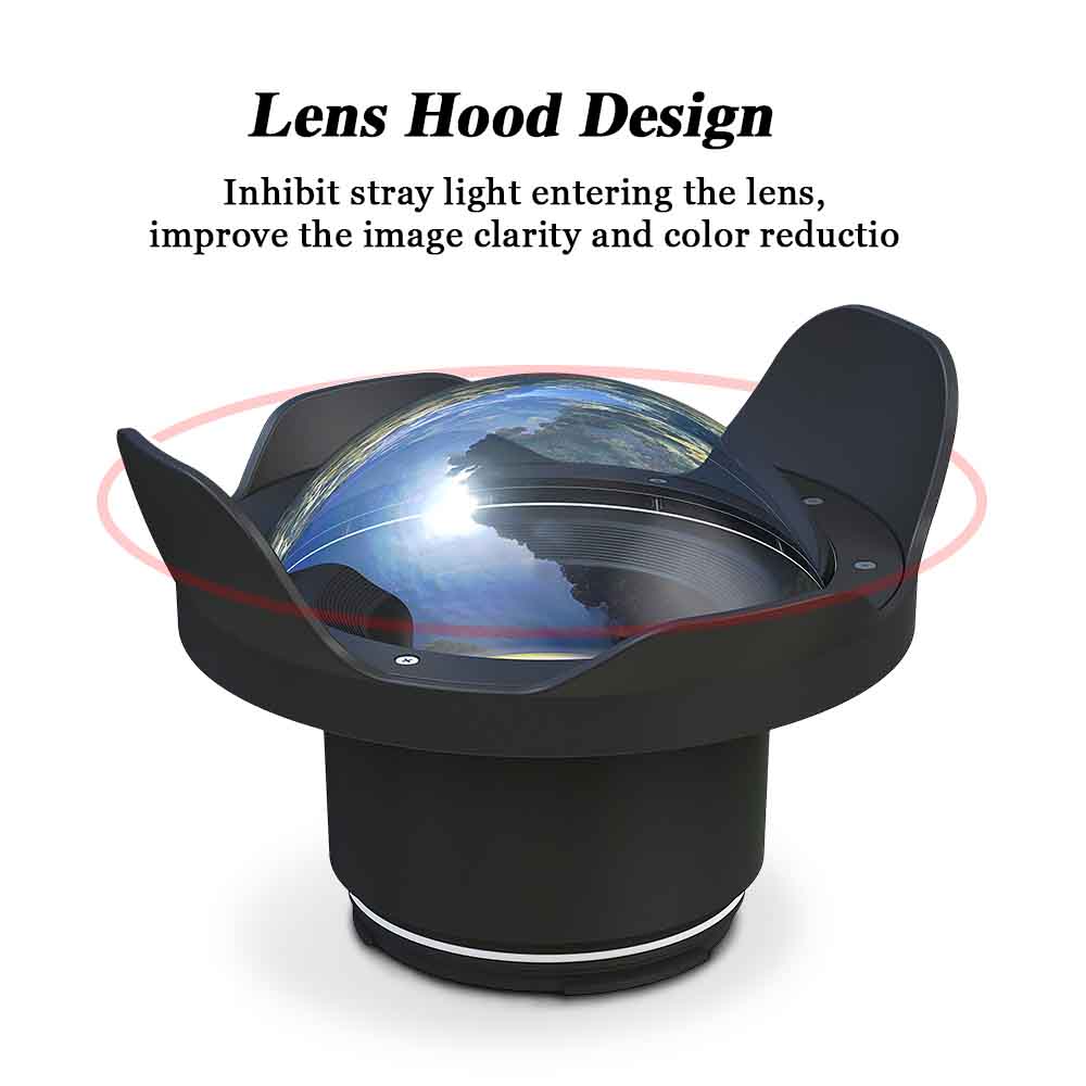 WA005-F  40M/130FT 6" inch wide angle dome port for underwater camera case （φ 90mm* L 78mm）
