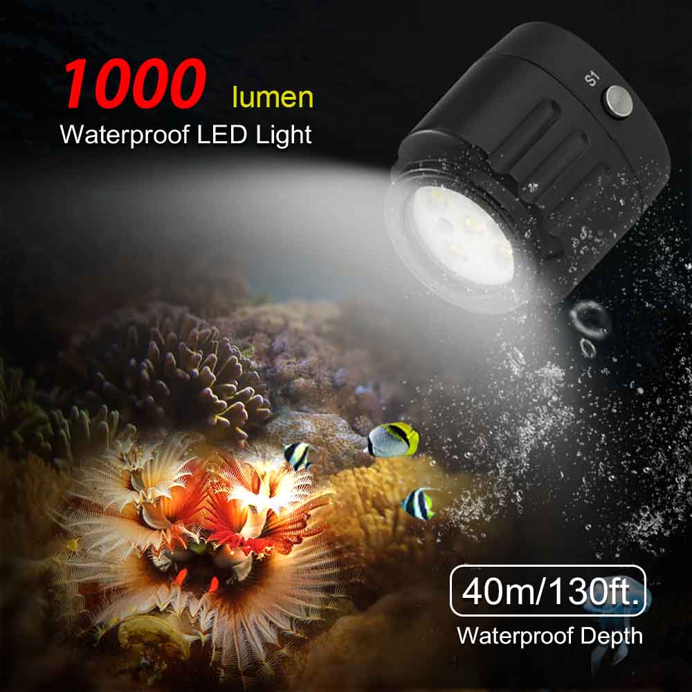 Seafrogs SL-18 Model 1000LM 40m/130ft LED Video Light For Diving Photography