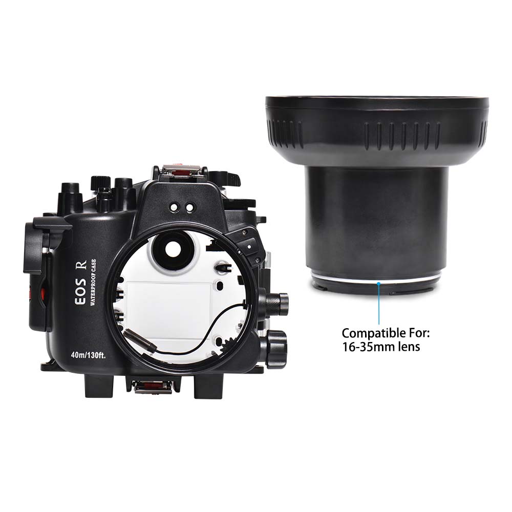 Sea Frogs 40m/130ft Underwater Camera Housing With Flat Port For Canon EOS R