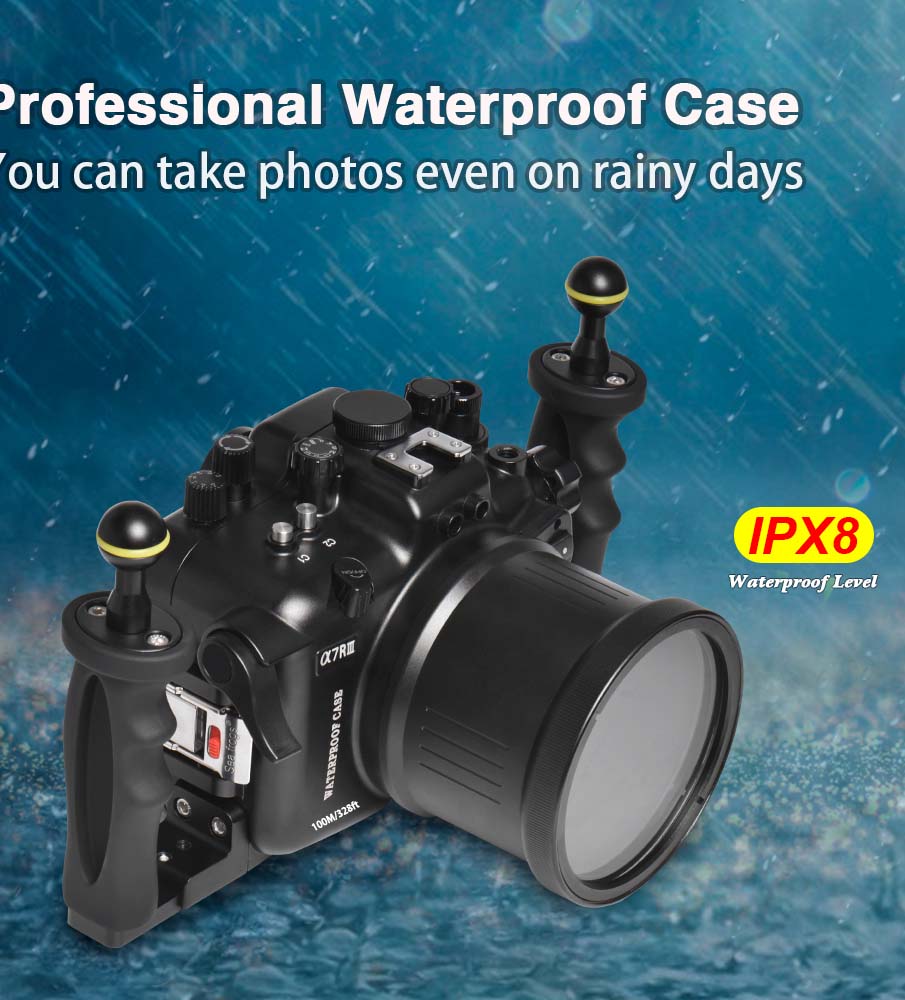 [未审核]100M/325FT waterproof case with flat port for Sony A7R-III/A7-III (28-70mm）