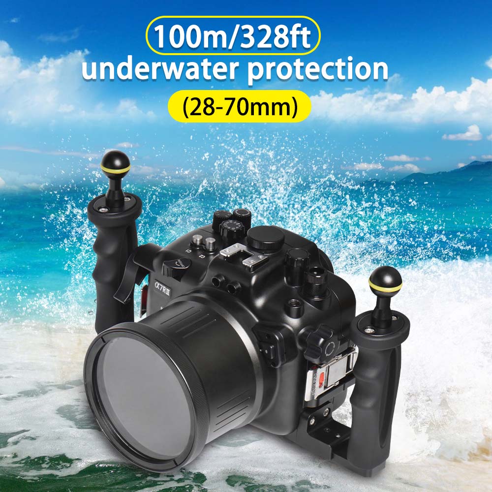 [未审核]100M/325FT waterproof case with flat port for Sony A7R-III/A7-III (28-70mm）