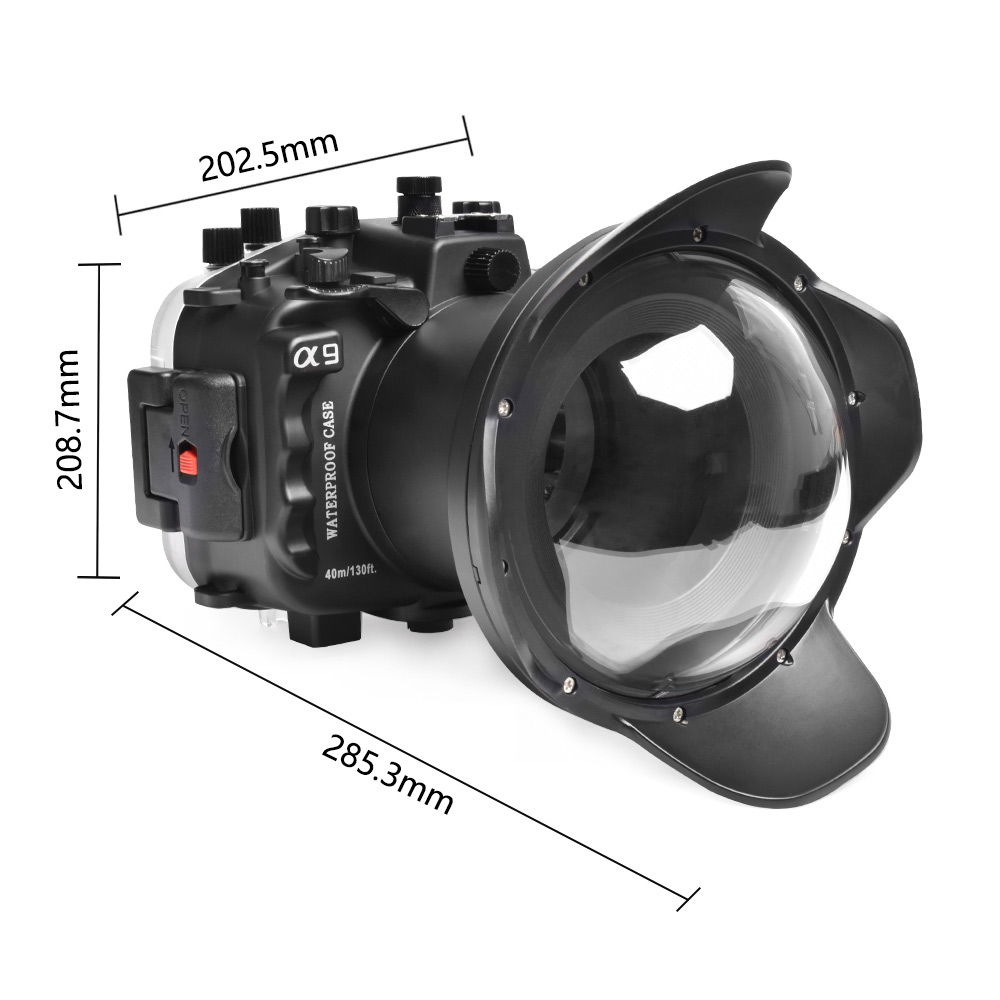 Seafrogs 40M/130FT Underwater Camera Housing For Sony A9 With Standard Dome Port (16-35mm)