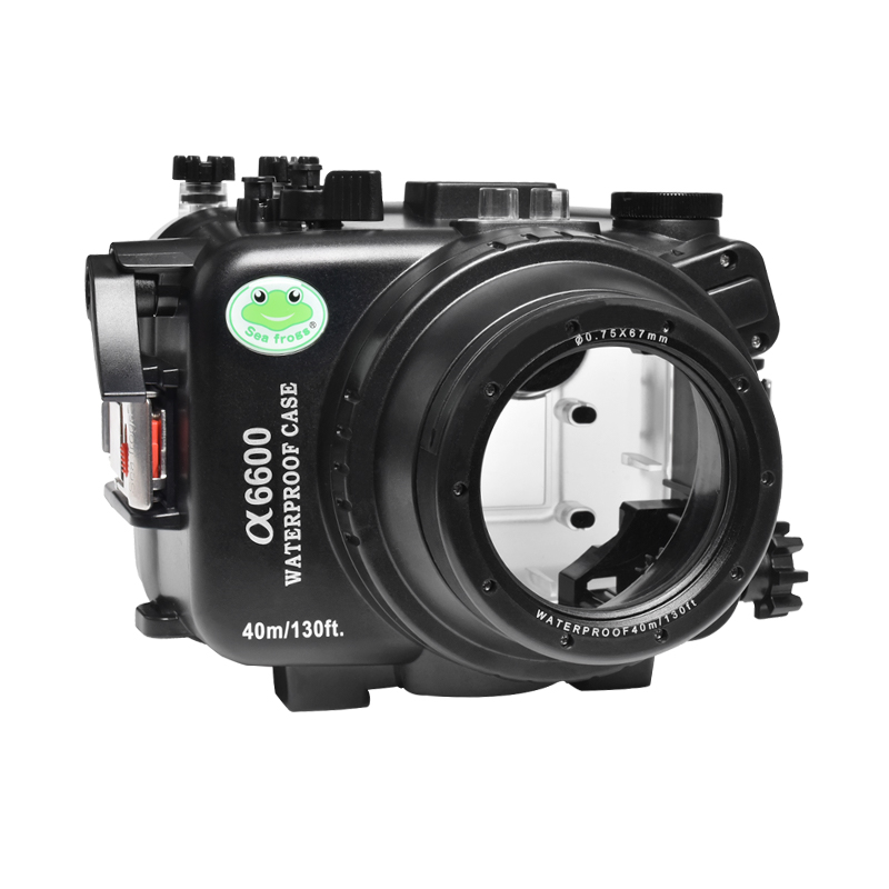 Sea Frogs 40M/130FT Diving Waterproof Case For Sony A6600 With Flat Port (10-18mm)