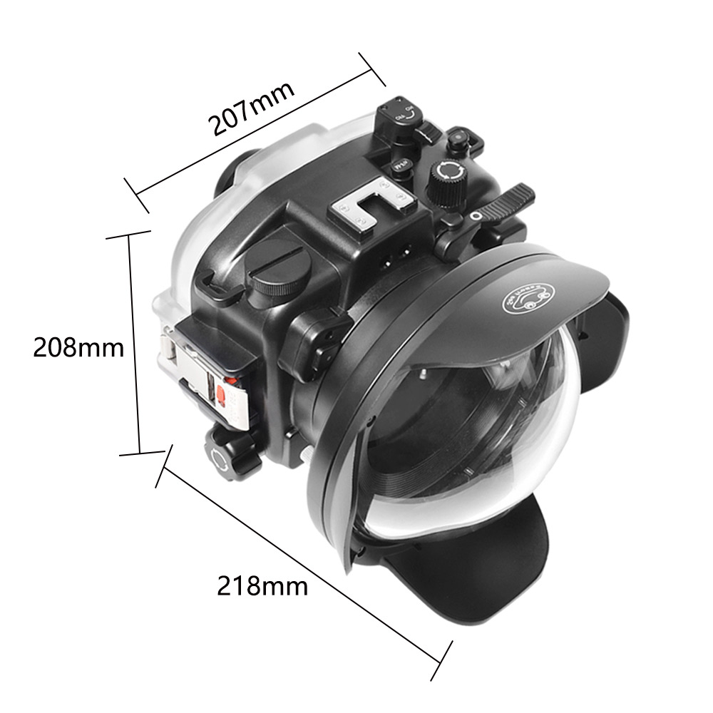Sea Frogs 40M/130FT Camera Underwater Waterproof Housing For Canon EOS-M50 / EOS-M50 II With Dome Port (22mm/18-55mm/15-45mm/11-22)