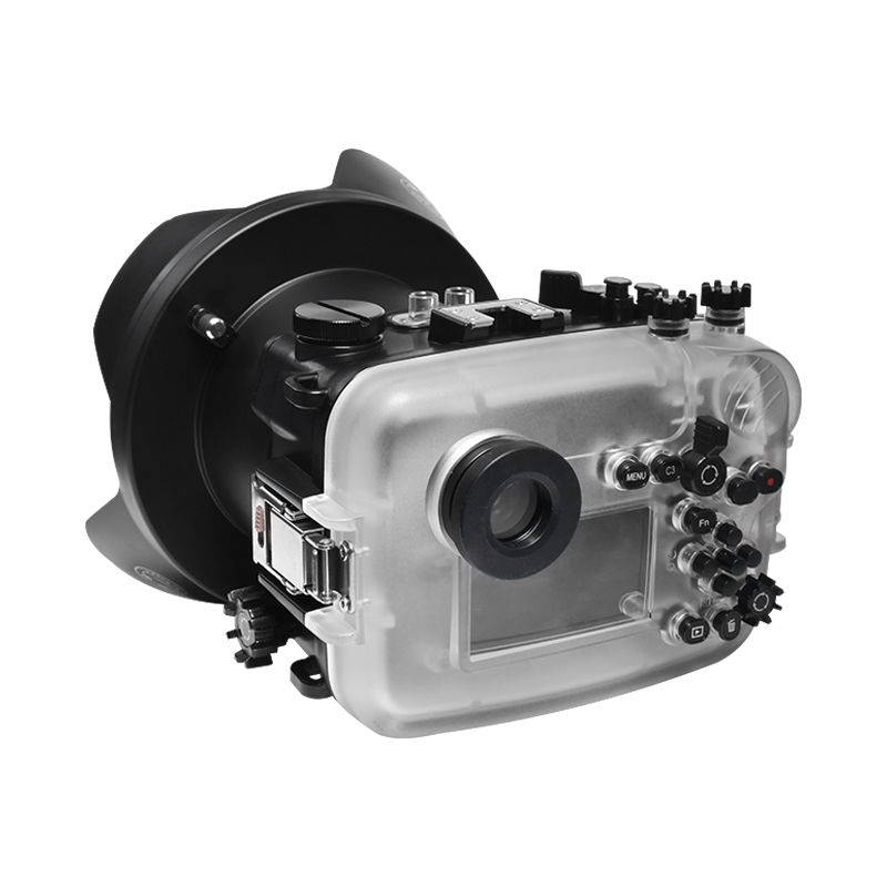 Sea Frogs 40M/130FT Diving Waterproof Case For Sony A6600 With Short Dome Port (10-18mm)