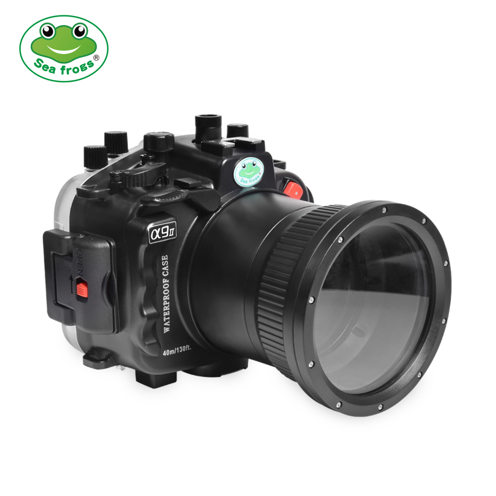 Sea Frogs 40M/130FT Diving Case For Sony A9 II With Long Flat Port (90mm) Black