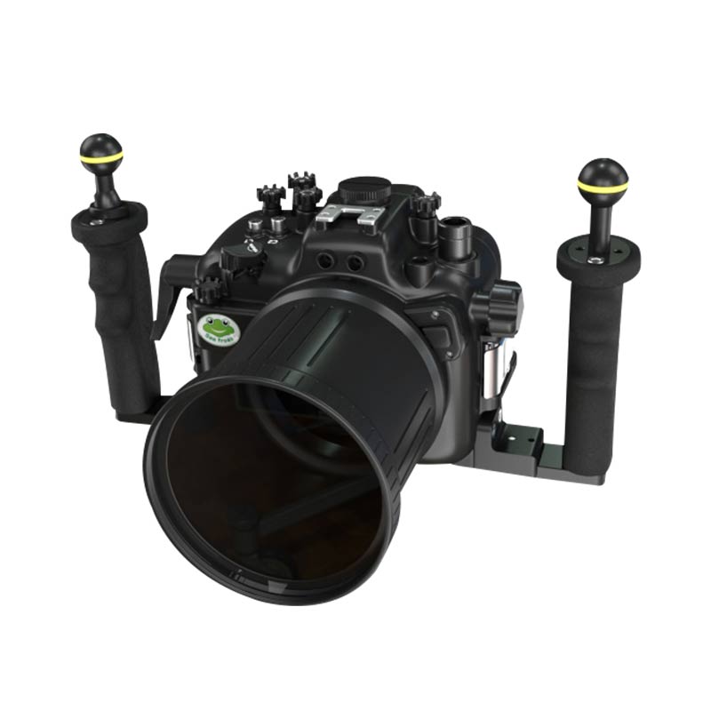100M/325FT Aluminum Alloy Underwater Camera Housing For Sony A7R III With Long Port (90mm)