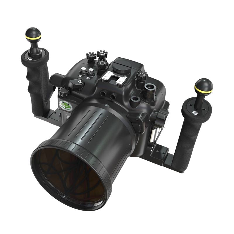 100M/325FT Aluminum Alloy Underwater Camera Housing For Sony A7R III With Long Port (90mm)