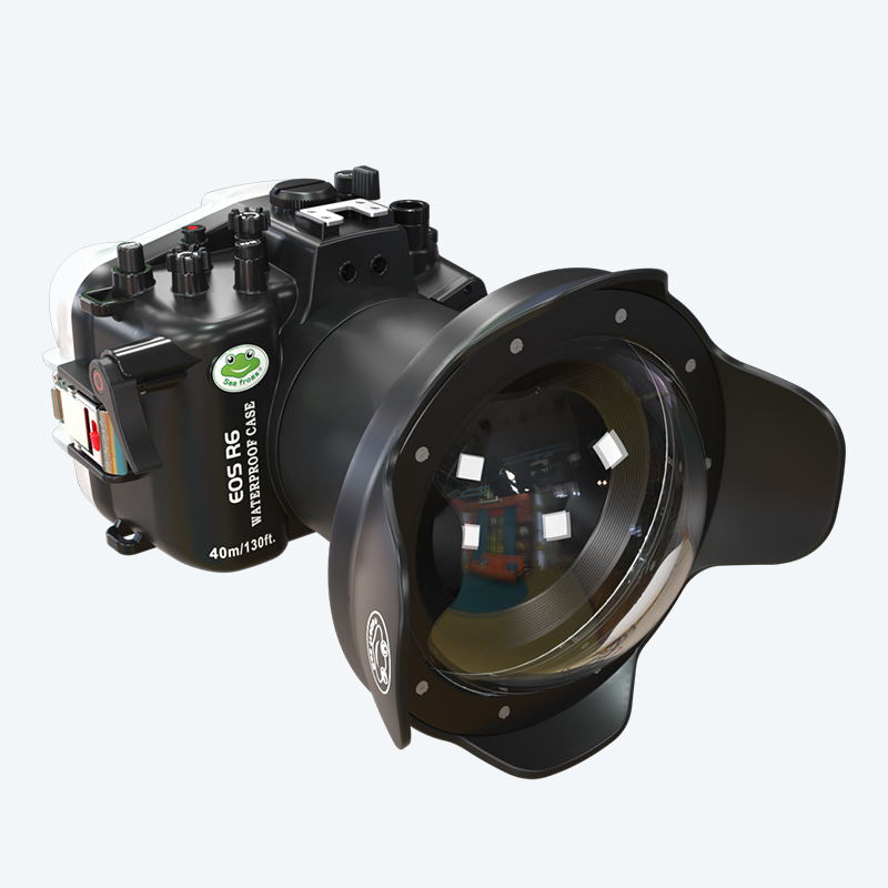 Seafrogs 40M/130FT Underwater Camera Housing For Canon R6 With Standard Dome Port (16-35mm)