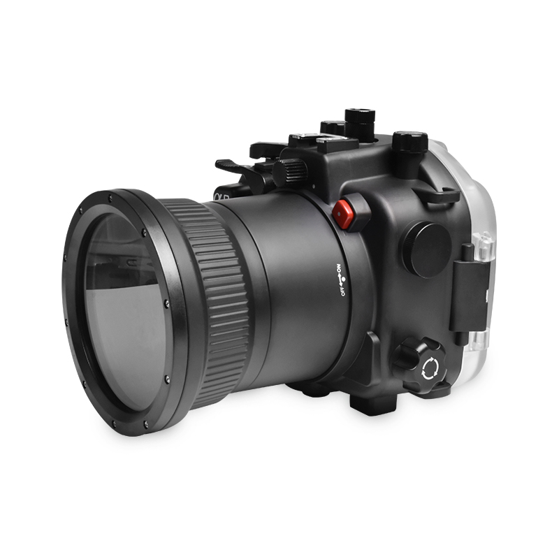 Sea Frogs 40M/130FT Underwater Camera Housing For Sony A9 With Long Port (90mm)