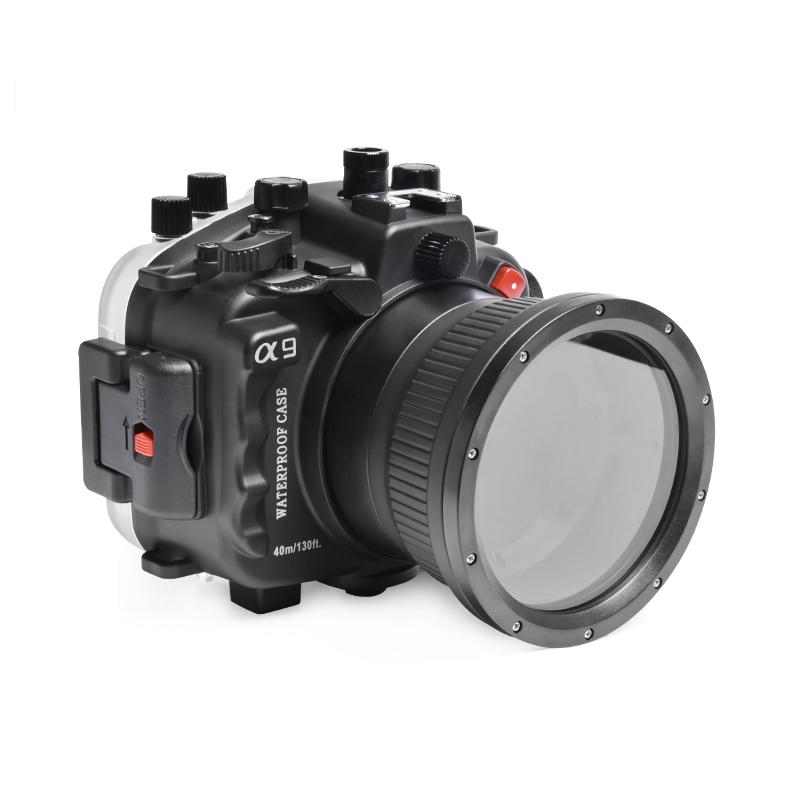 Sea Frogs 40M/130FT Underwater Camera Housing For Sony A9 With Standard Port (28-70mm) black