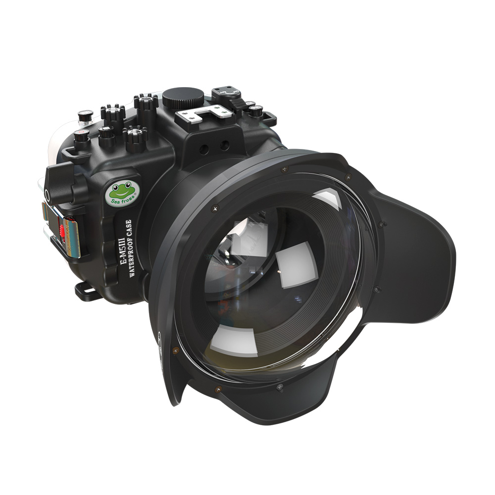 Seafrogs 40M/130FT Camera Underwater Waterproof Housing For Olympus EM5 III With Dome Port (12-40MM)