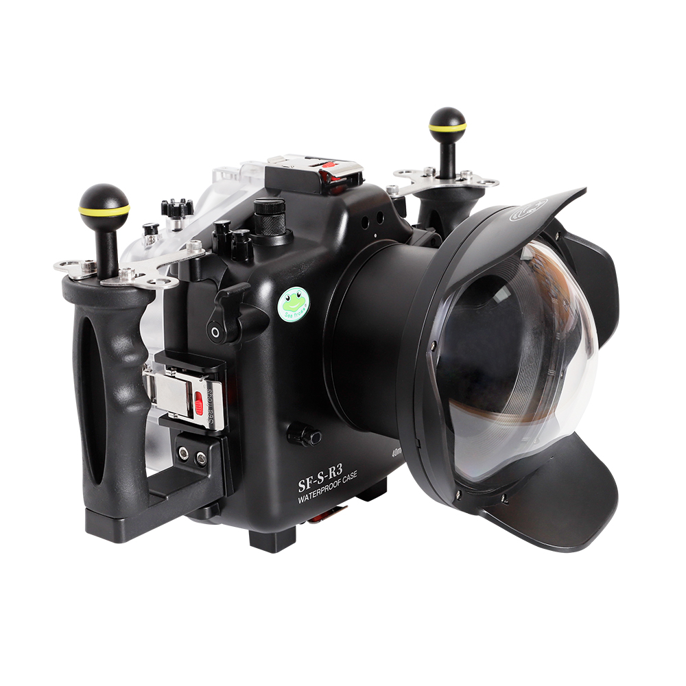 Seafrogs 40M/130FT Underwater Camera Housing For Canon EOS-R3 With WA005-F Dome Port