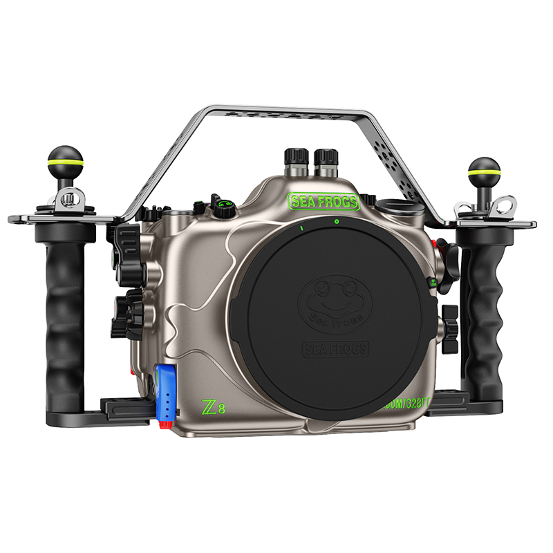 Sea Frogs 100M/328FT  Aluminum Underwater Housing With Glass Dome Port For Nikon Z8（Grey）