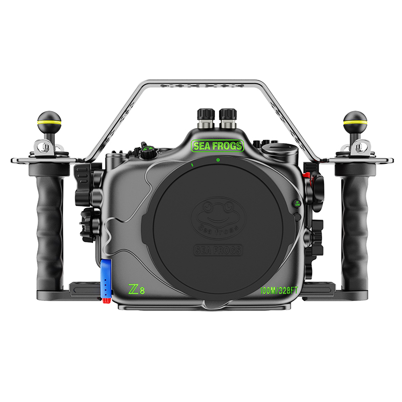 Sea Frogs 100M/328FT  Aluminum Underwater Housing With Glass Dome Port For Nikon Z8（Black）